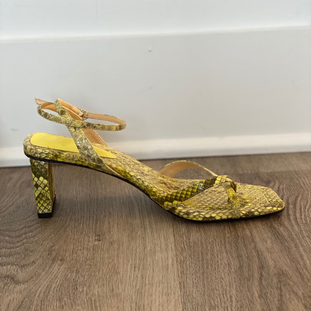 Alexandre Birman Yellow Python Sandals Size 38 - image 1